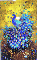 Rectangular Peacock Wall Panel - Art Deco